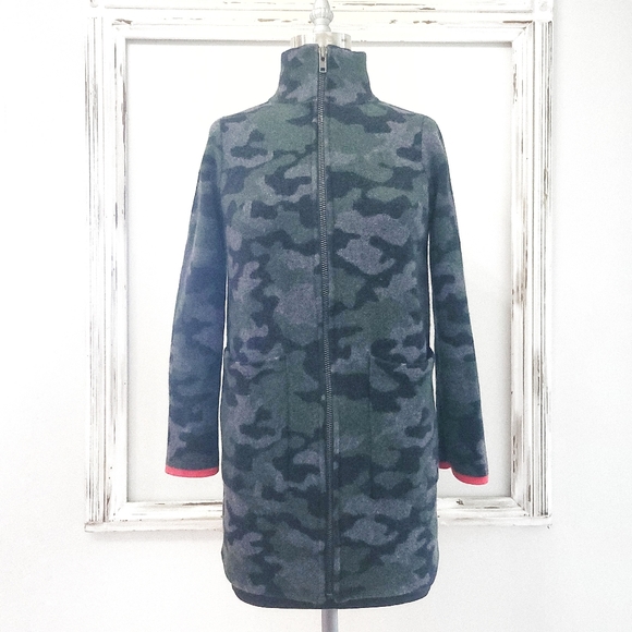 Anthropologie Feild Flower Camouflage Wool Sweater Coat - Picture 8 of 15